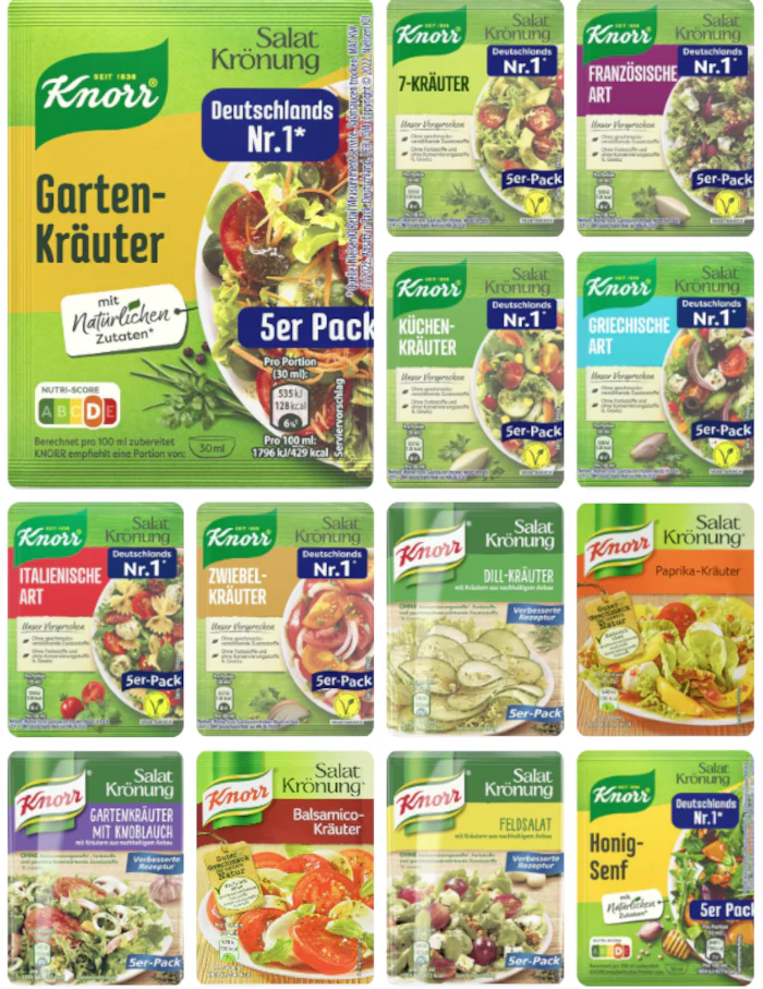 Knorr Salatkrönung Bundle alle 14 Sorten in einem Paket
