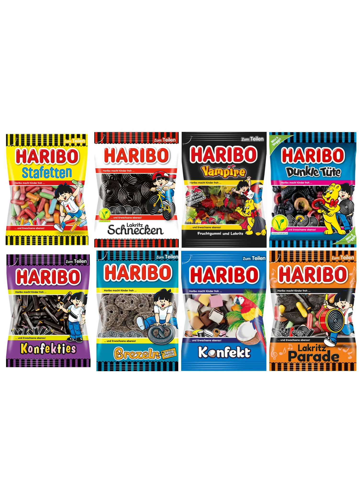 Haribo Lakritz Bundle 8 verschiedene Tüten