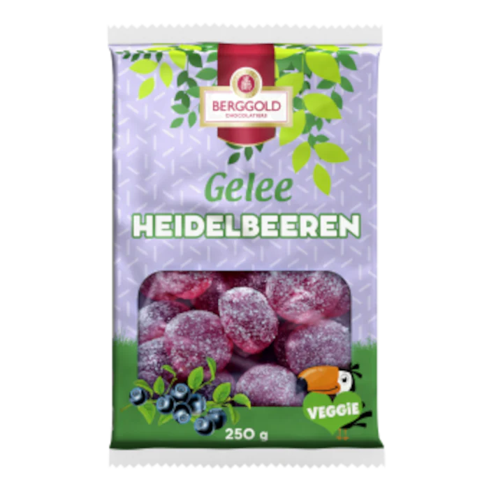 Berggold Gelee Heidelbeeren, Glutenfrei Vegan 250g / 8.81oz// MHD: 04/2026