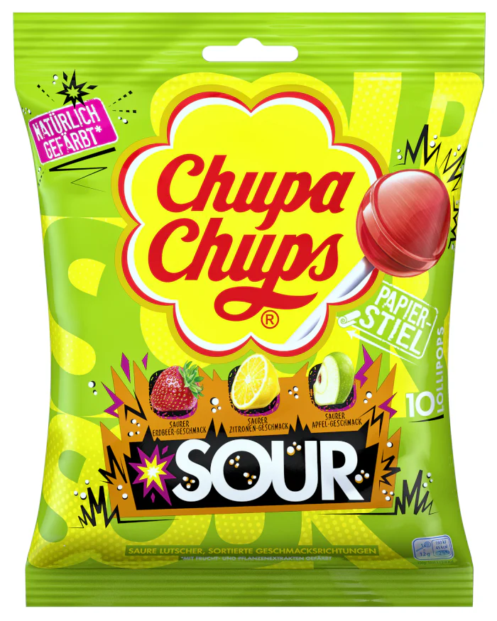 Chupa Chups Sour Lollipops Lutscher 10 Stück