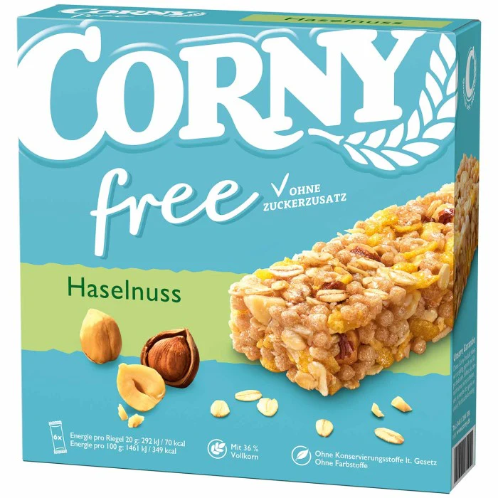 Corny Müsliriegel Free Haselnuss 120g