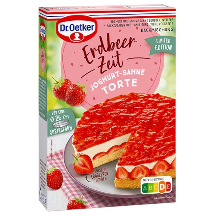 Dr. Oetker Erdbeer Zeit Joghurt-Sahne-Torte Backmischung