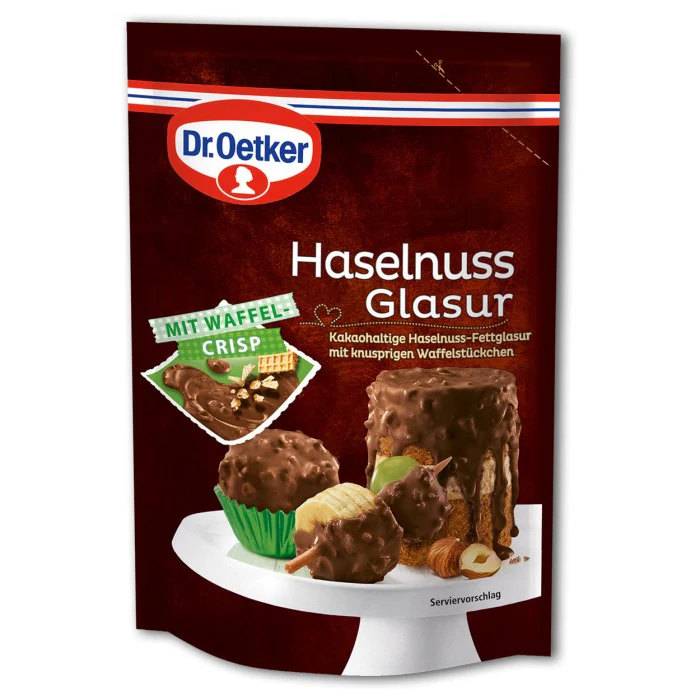 Dr. Oetker Haselnuss Glasur zum Dekorieren von Kuchen und GebÀck 150g