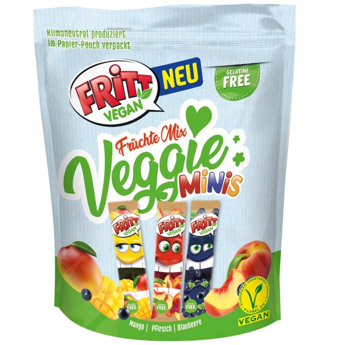 Fritt Vegan Früchte Mix Veggie Kaubonbon Minis 135g  / 4.76 oz