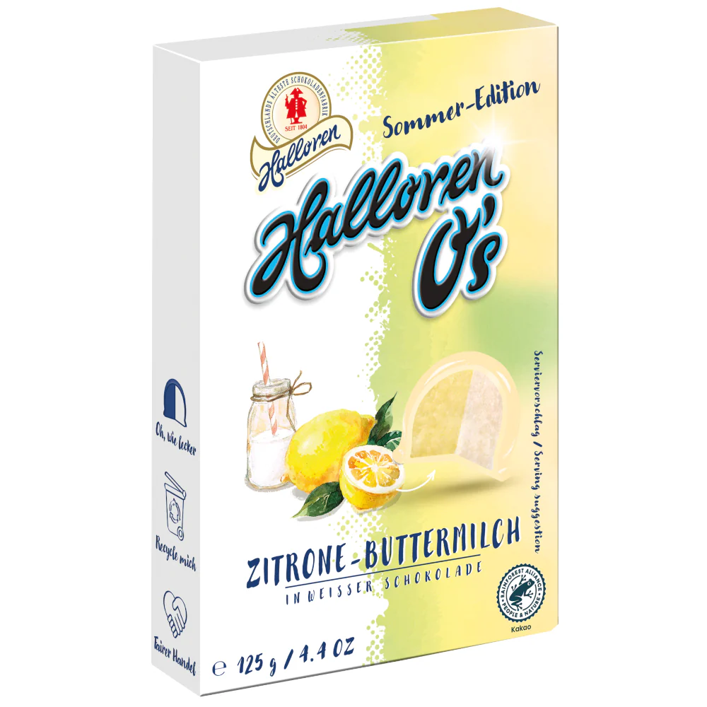 Halloren O's Zitrone-Buttermilch Pralinen Limitierte Sommer-Edition 125g / 4.4oz