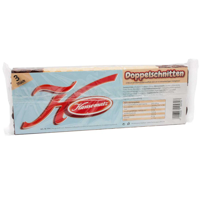 Hansematz Doppelschnitten Schaumzuckerwaffeln 3 Stück 81g / 2.85oz - Image 2