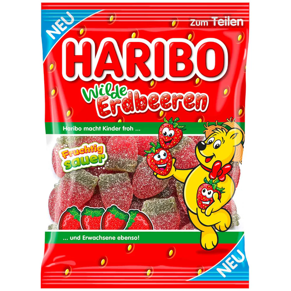 Haribo Wilde Erdbeeren fruchtig sauer, vegan 175g / 6.17oz