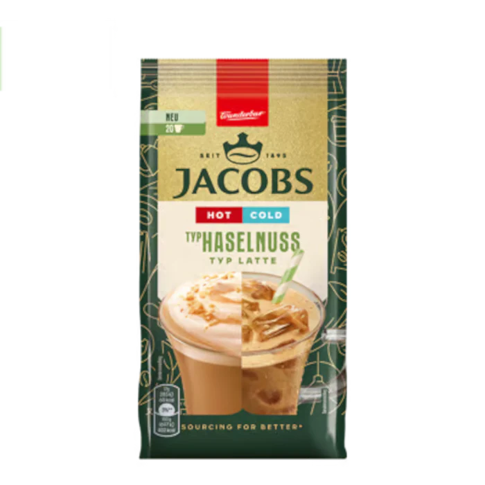 Jacobs Instant Cappuccino Typ Haselnuss Latte Hot & Cold 340g / 12oz