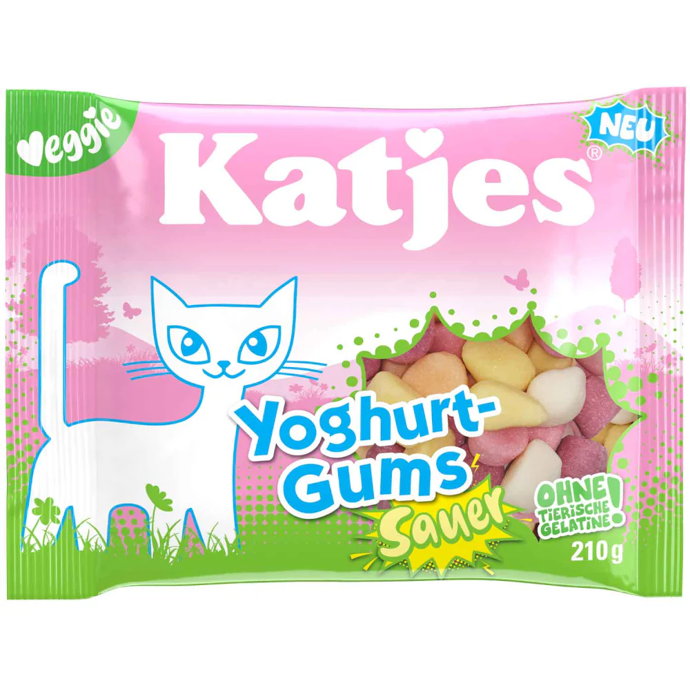 Katjes Yoghurt Gums Sauer vegetarisches Fruchtgummi 210g