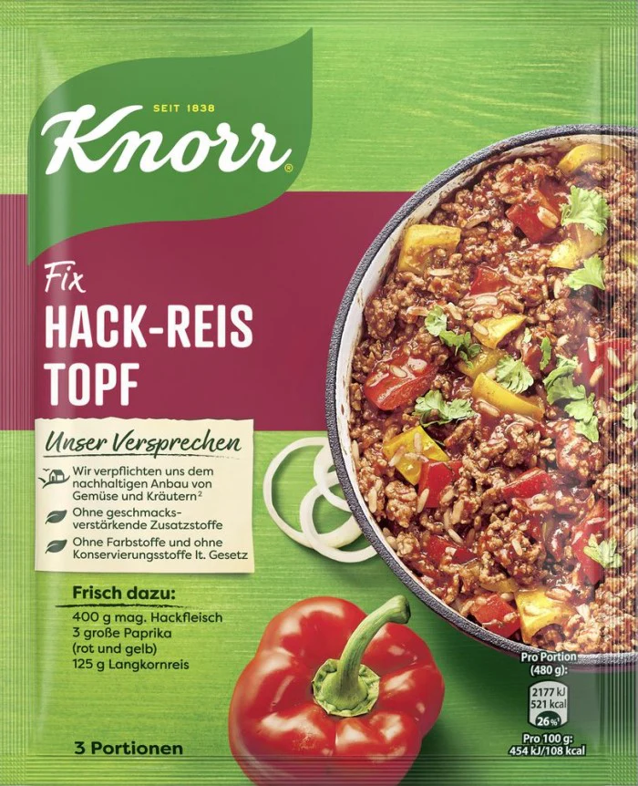 Knorr Fix für Hackfleisch-Reis Topf 49g / 1.72 oz. NET. WT.