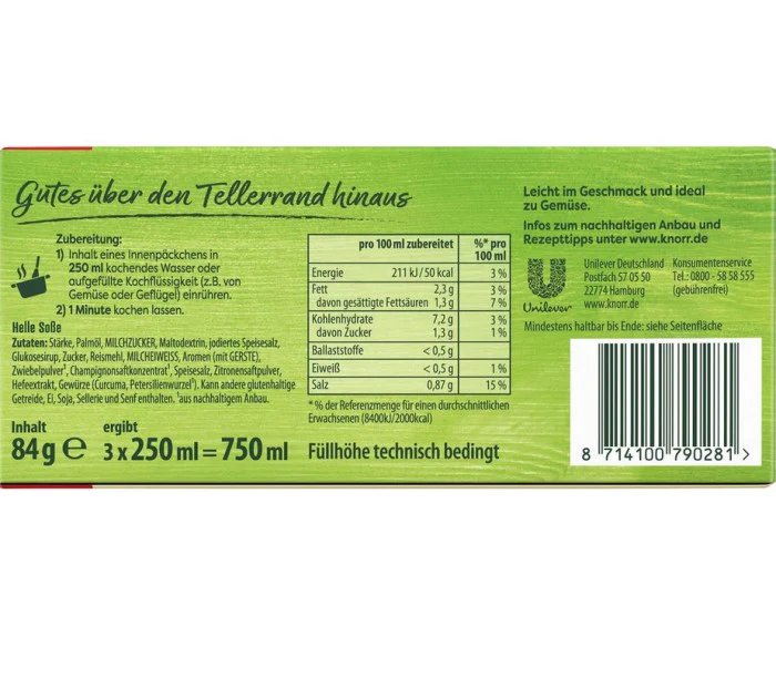 Knorr Helle Soße im 3er Pack ergibt 3 mal 250ml - Image 2