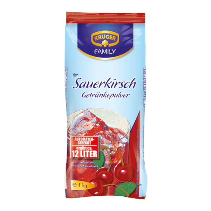 KRÜGER FAMILY Getränkepulver Sauerkirsche 1kg / 2.2lbs