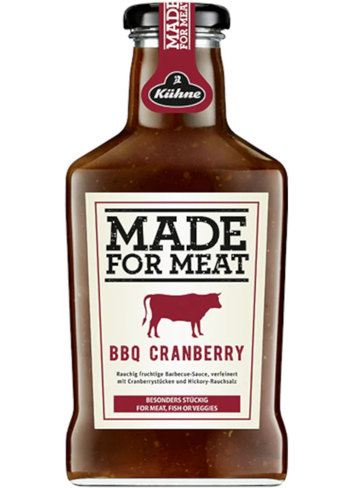 Kühne Made for Meat BBQ Cranberry Sauce 375ml / 13.22 fl. oz.