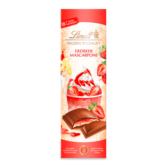 Lindt Frozen Yoghurt Erdbeer-Mascarpone Tafel 100g / 3.52oz
