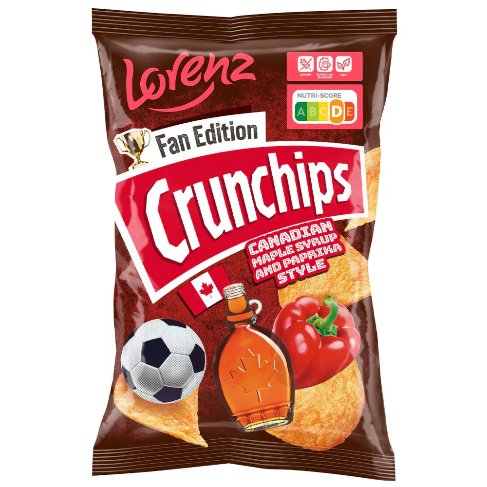 Lorenz Crunchips Fan Edition Canadian Maple Syrup and Paprika Style 130g / 4.58oz