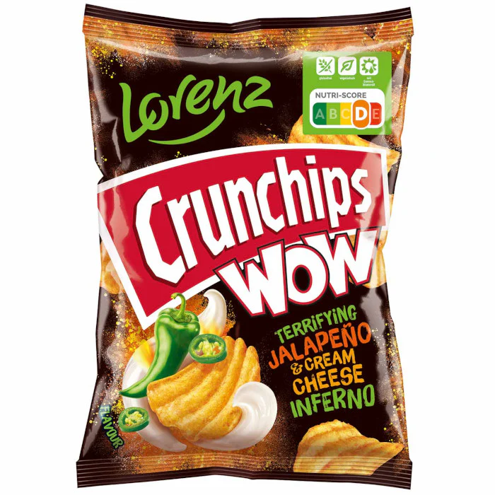 Lorenz Crunchips WOW Chips Jalapeño & Cream Cheese 110g / 3.88oz