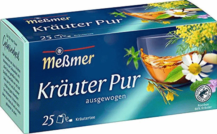 MeĂmer KrĂ€uter Pur KrĂ€utertee 25 einzeln verpackte Teebeutel