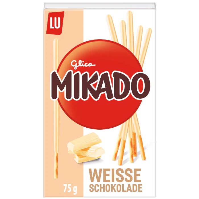 Mikado KeksstĂ€bchen mit WeiĂer Schokolade 75g / 2.64oz