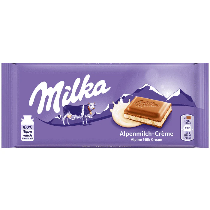 Milka Alpenmilch Creme Schokolade 100g / 3.53 oz