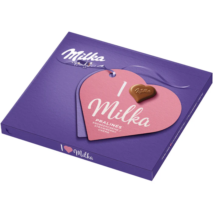 Milka I Love Milka Pralinés Erdbeercrème Schokolade Pralinen 110g