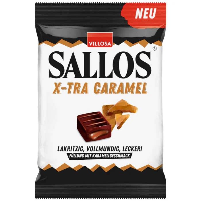 Sallos Lakritz Bonbons X-Tra Caramel Vegan 135g / 4.76oz