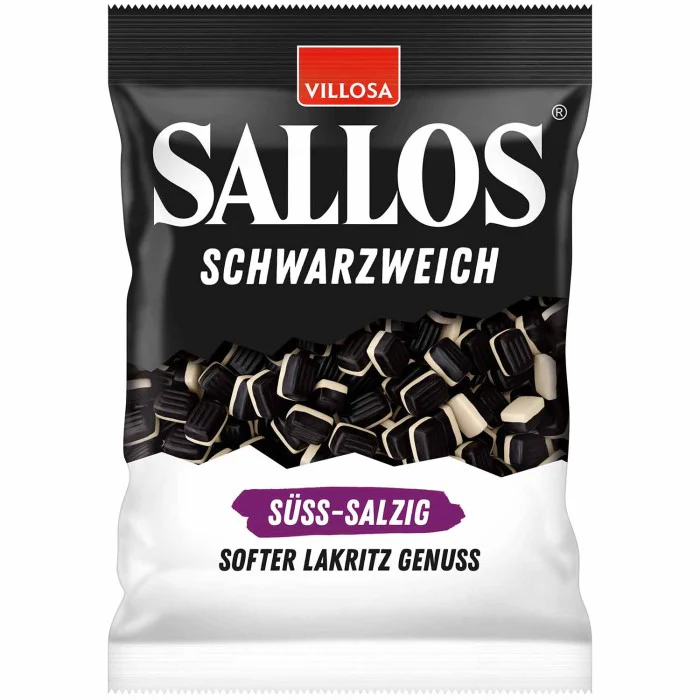 Sallos Schwarzweich Süß-Salzig Lakritz Bonbons 200g / 7.05 oz