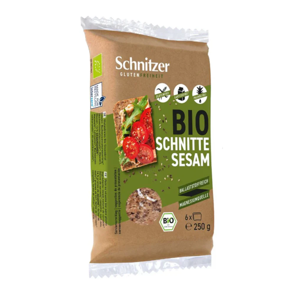Schnitzer Bio Schnitte Sesam Glutenfrei 250g / 8.81oz