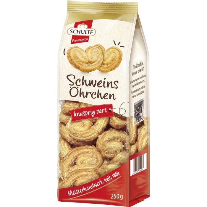 Schulte Schweinsöhrchen BlÀtterteig GebÀck 250g / 8.81oz
