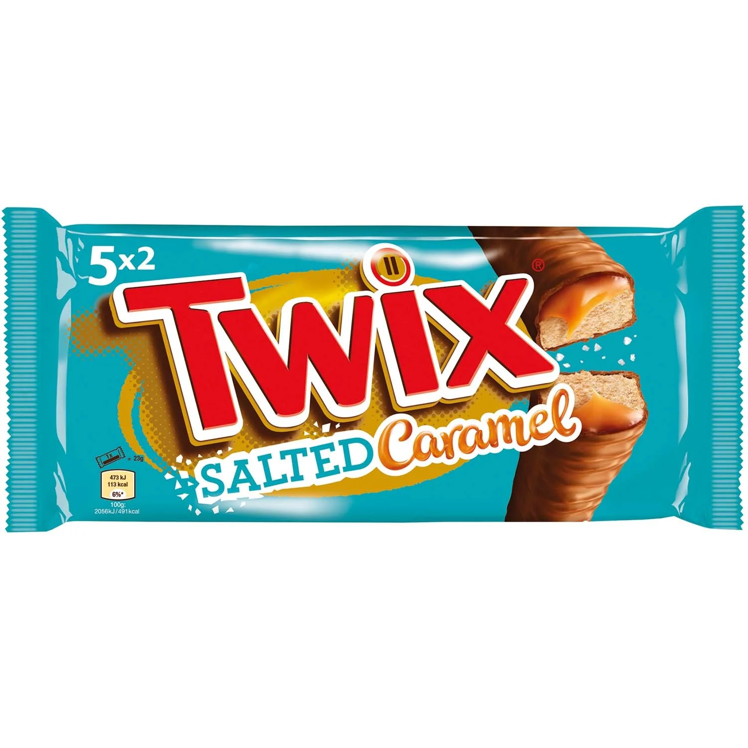 Twix Keks-Schokoriegel Salted Caramel 5 Doppel-Riegel