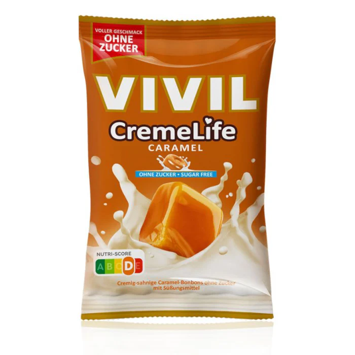 VIVIL Creme Life Bonbons Caramel ohne Zucker 90g / 3.17oz